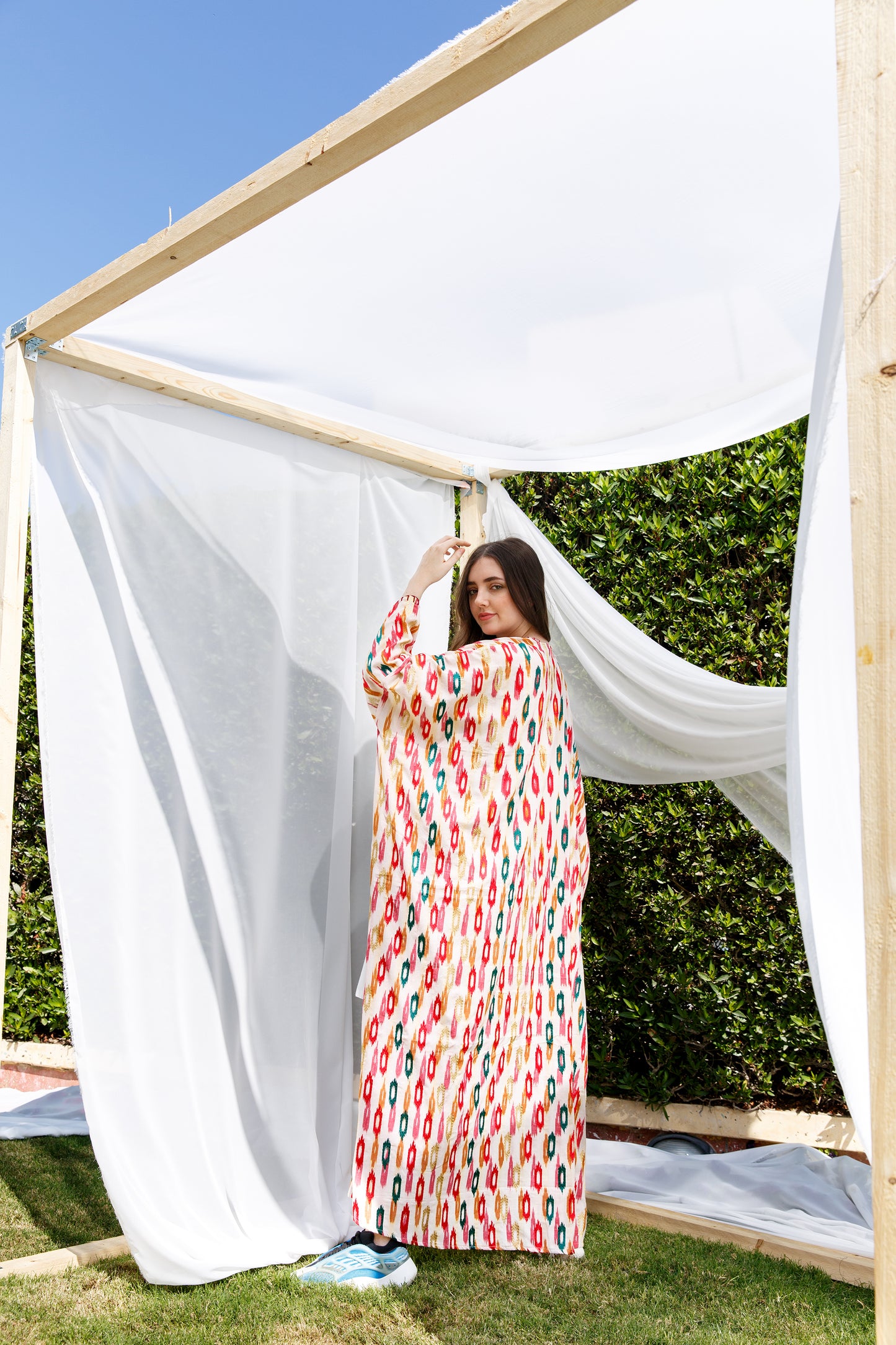 Colorful ikkat bisht - Basma by Haya