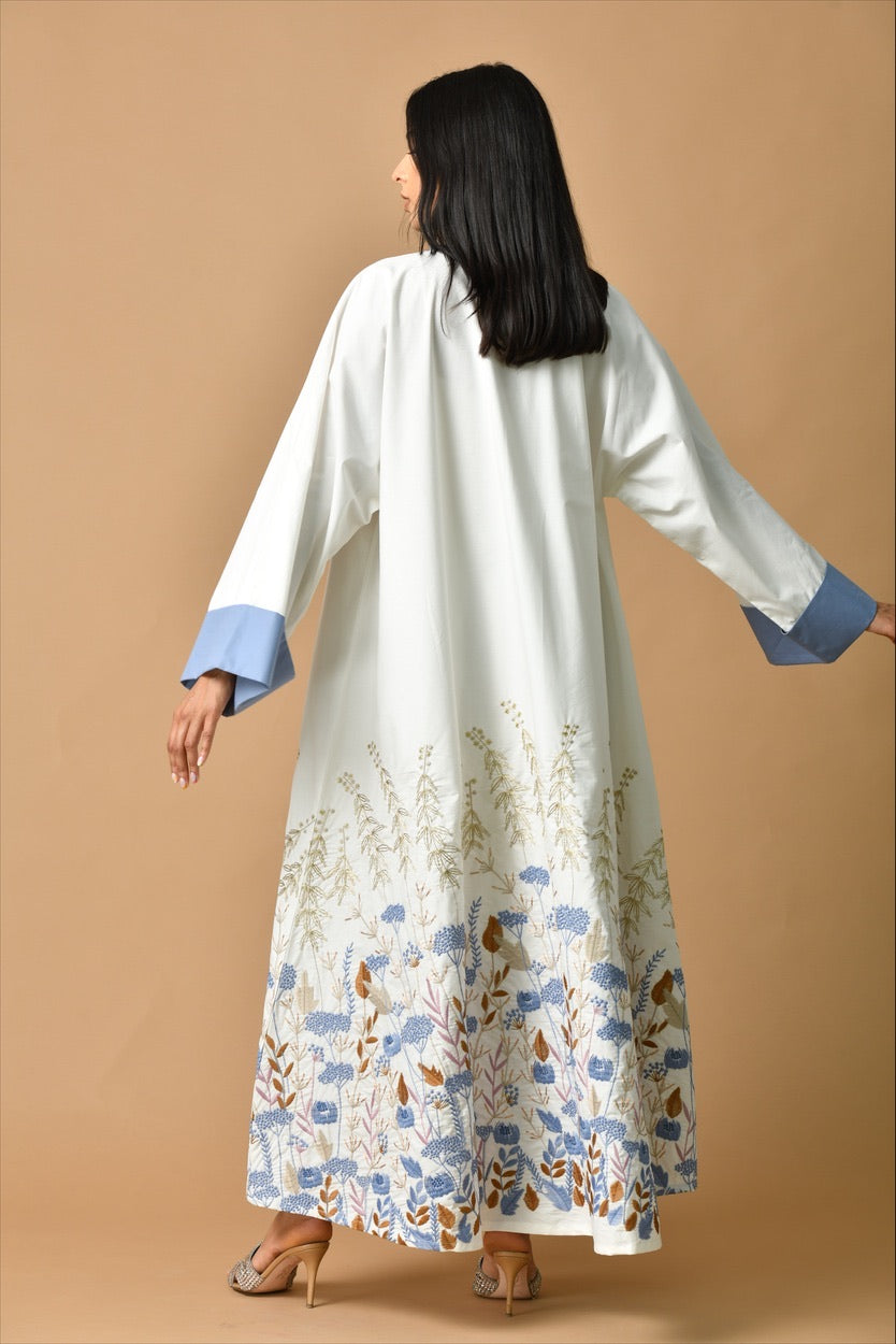 White embroidered kaftan - Basma by Haya