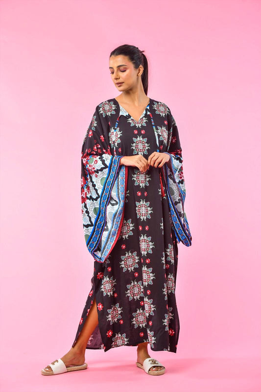 Black&light blue dress - Basma by Haya