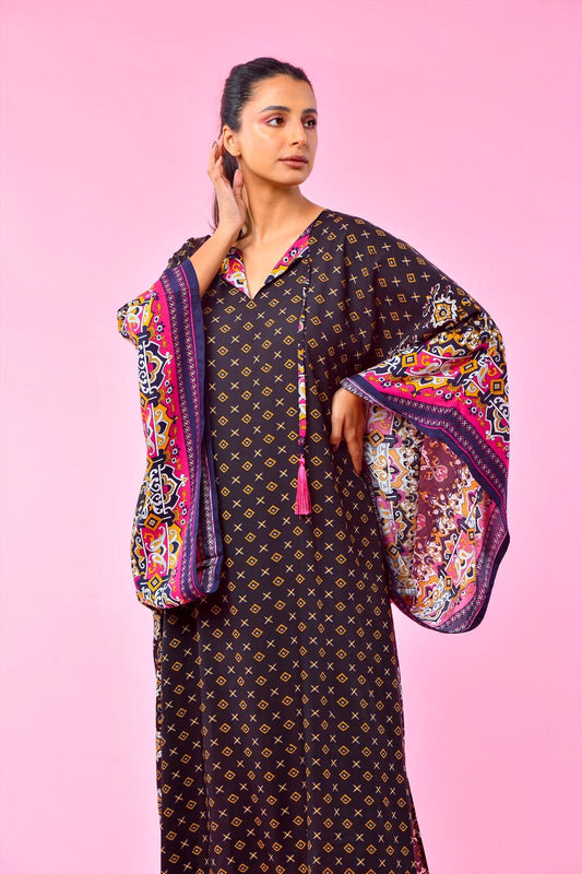 Black&pink dress - Basma by Haya